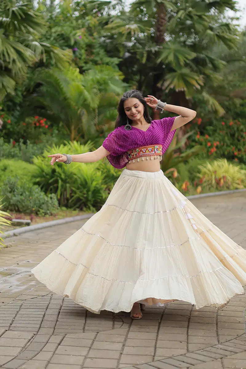KA 5037 Kora Cotton Navaratri Special Lehenga Choli Wholesale Shop in Surat